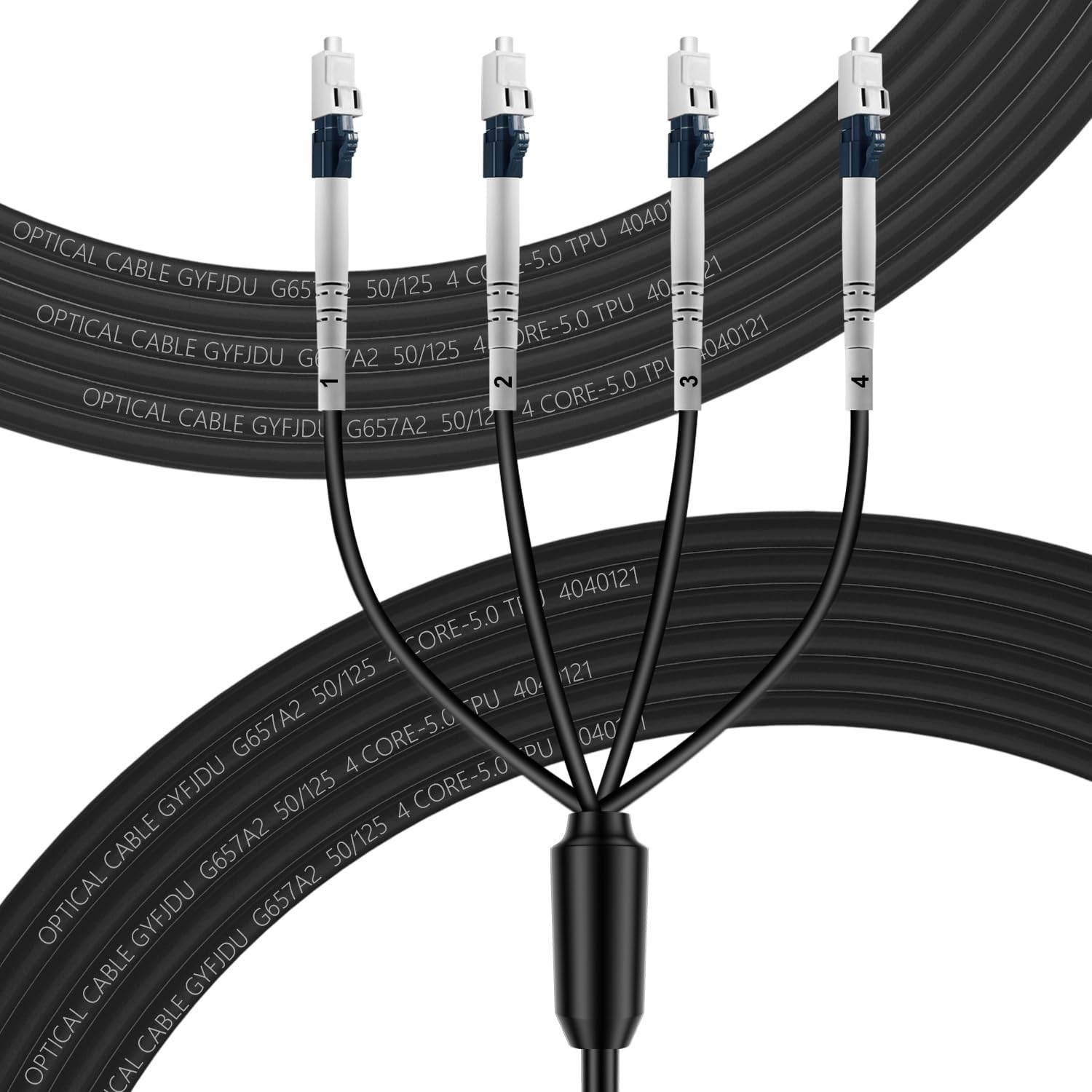 – OS2 LC to LC Outdoor Armored Fiber Optic Cable 4 Core, 4 Strands Single Mode F