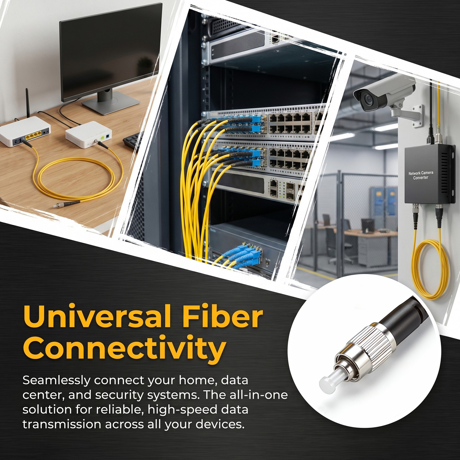 2PCS Single Mode Fiber Optic Patch Cord Single Core, UPC/APC SC LC FC ST 1M -30M