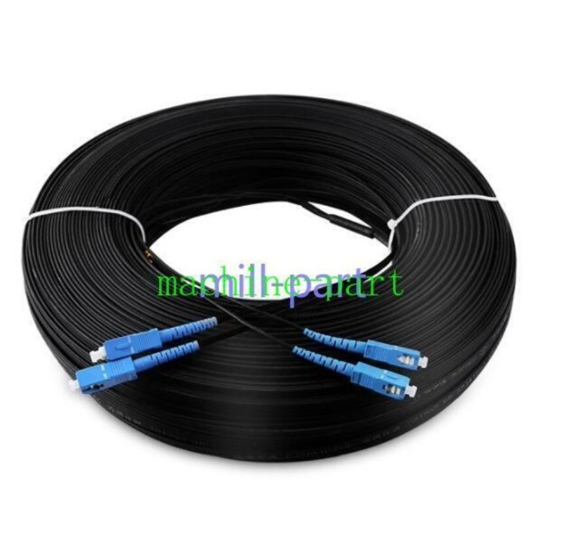 50m/100m Fiber Optic Cable Jumper Outdoor SC Duplex FTTH Drop Patch Cord SC – SC