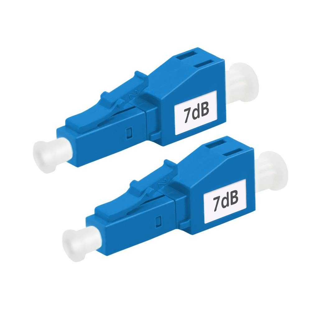 2 PCS 7dB LC Fiber Optic Attenuator Single Mode Fixed Male To Female Adapter