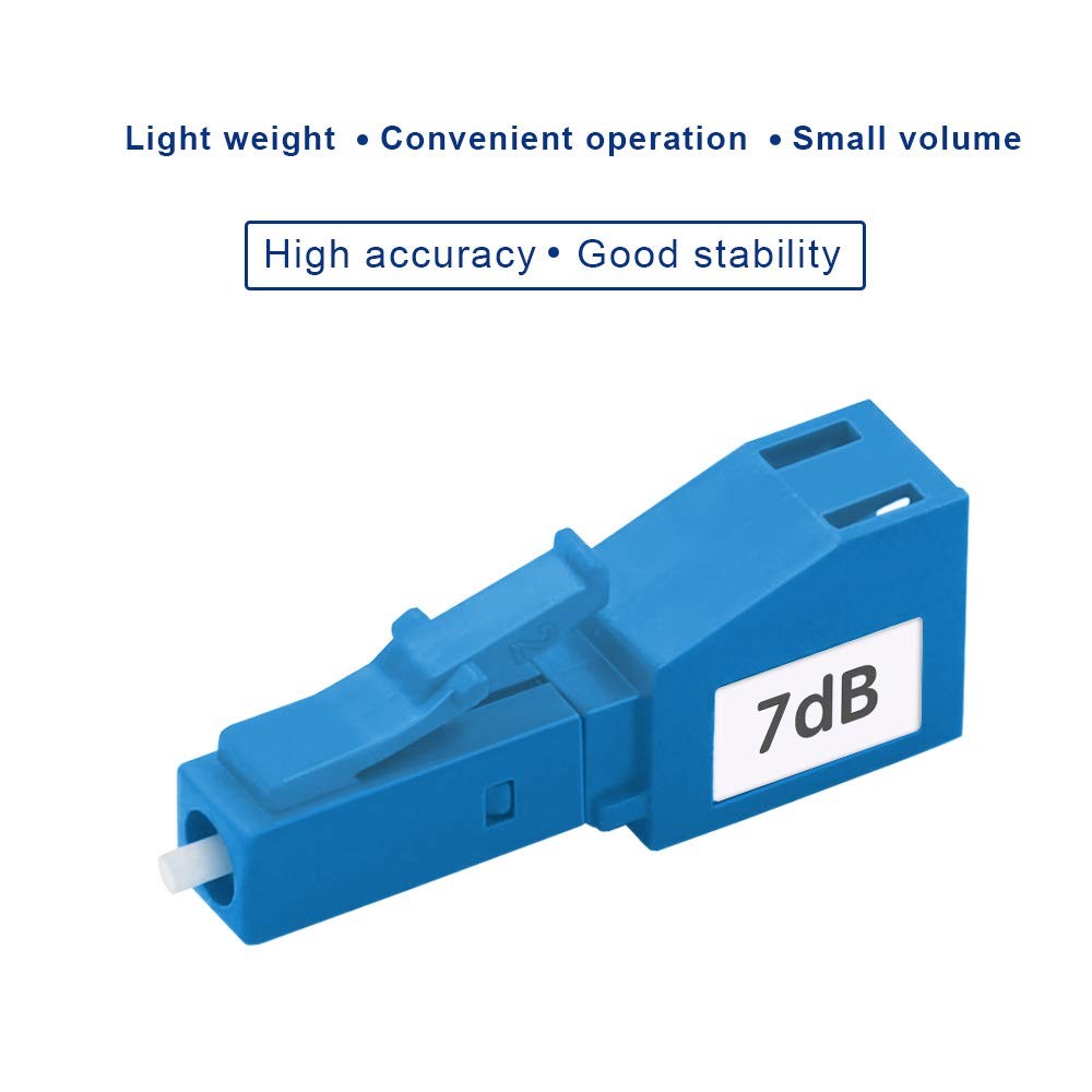 2 PCS 7dB LC Fiber Optic Attenuator Single Mode Fixed Male To Female Adapter
