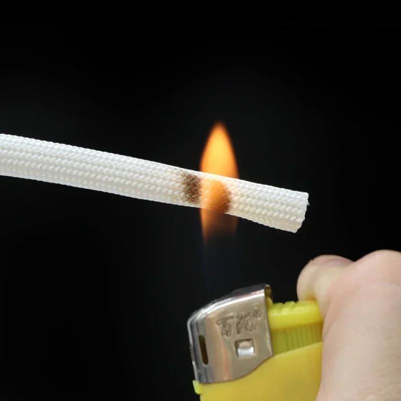 1M-5M Braided Fiberglass Sleeve High Temp Resistant Tube Chemical Glass Fiber