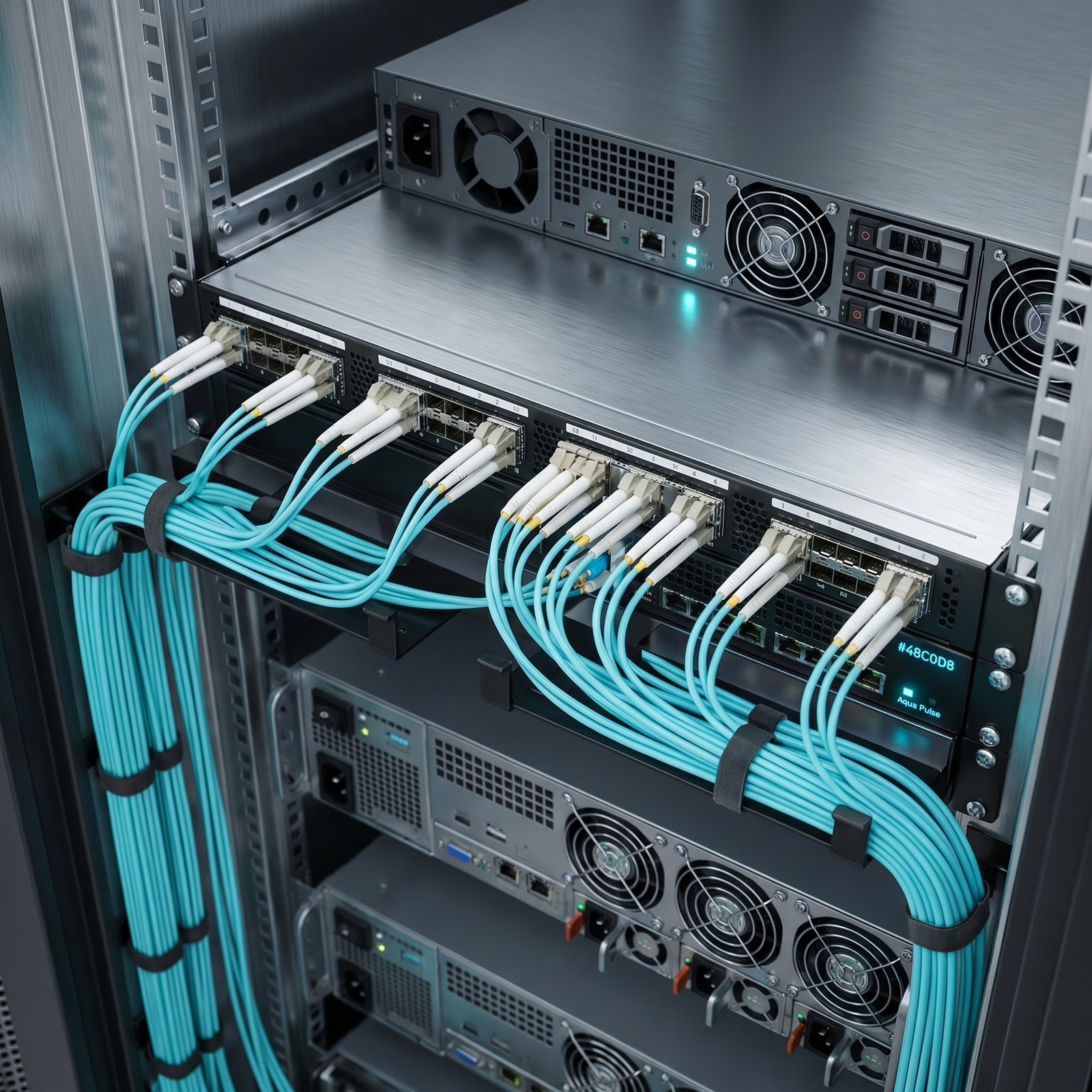 OM3 LC to LC Fiber Optic Patch Cable Multimode Duplex 50/125 Aqua LC-LC