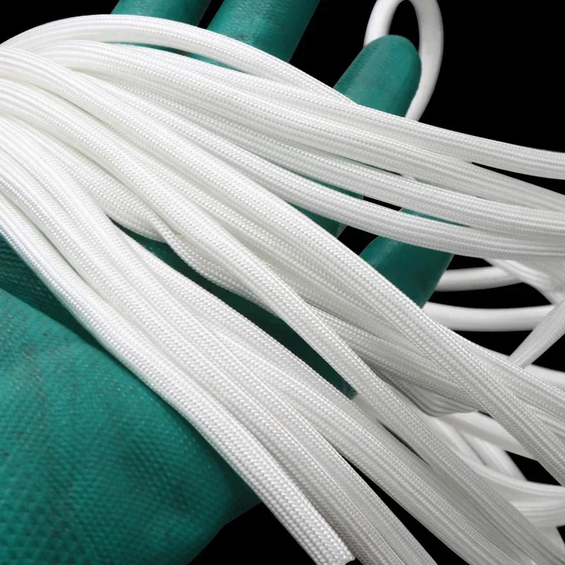 1M-5M Braided Fiberglass Sleeve High Temp Resistant Tube Chemical Glass Fiber