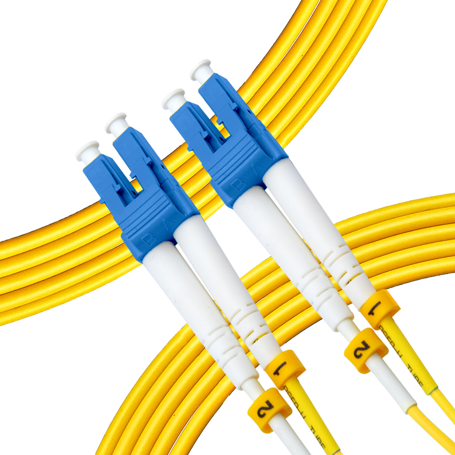 OS2 LC to LC Fiber Optic Patch Cable Single Mode Duplex Yellow 9/125 SMF 1M-15M