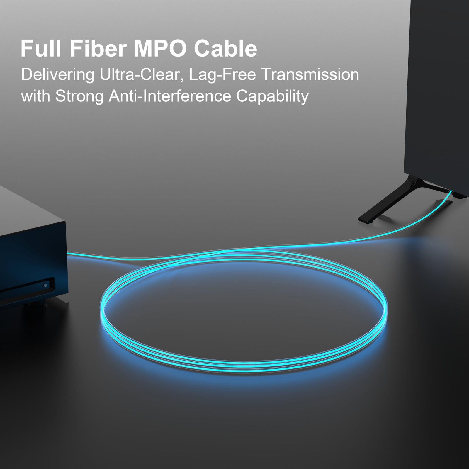 3 FT OM3 Multimode Armored Fiber Optic Cable MPO Male to Female Type A Extension