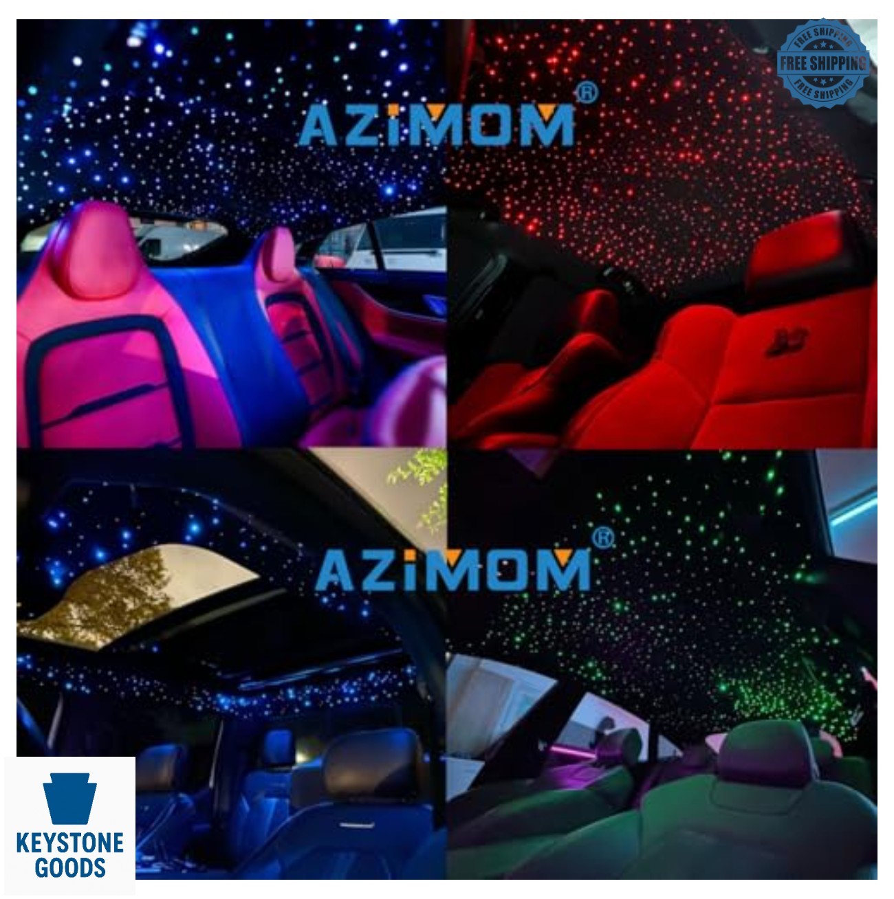 Fiber Optic Starlight Headliner Kit 16W 450 Strands 9.8ft APP Remote Sound