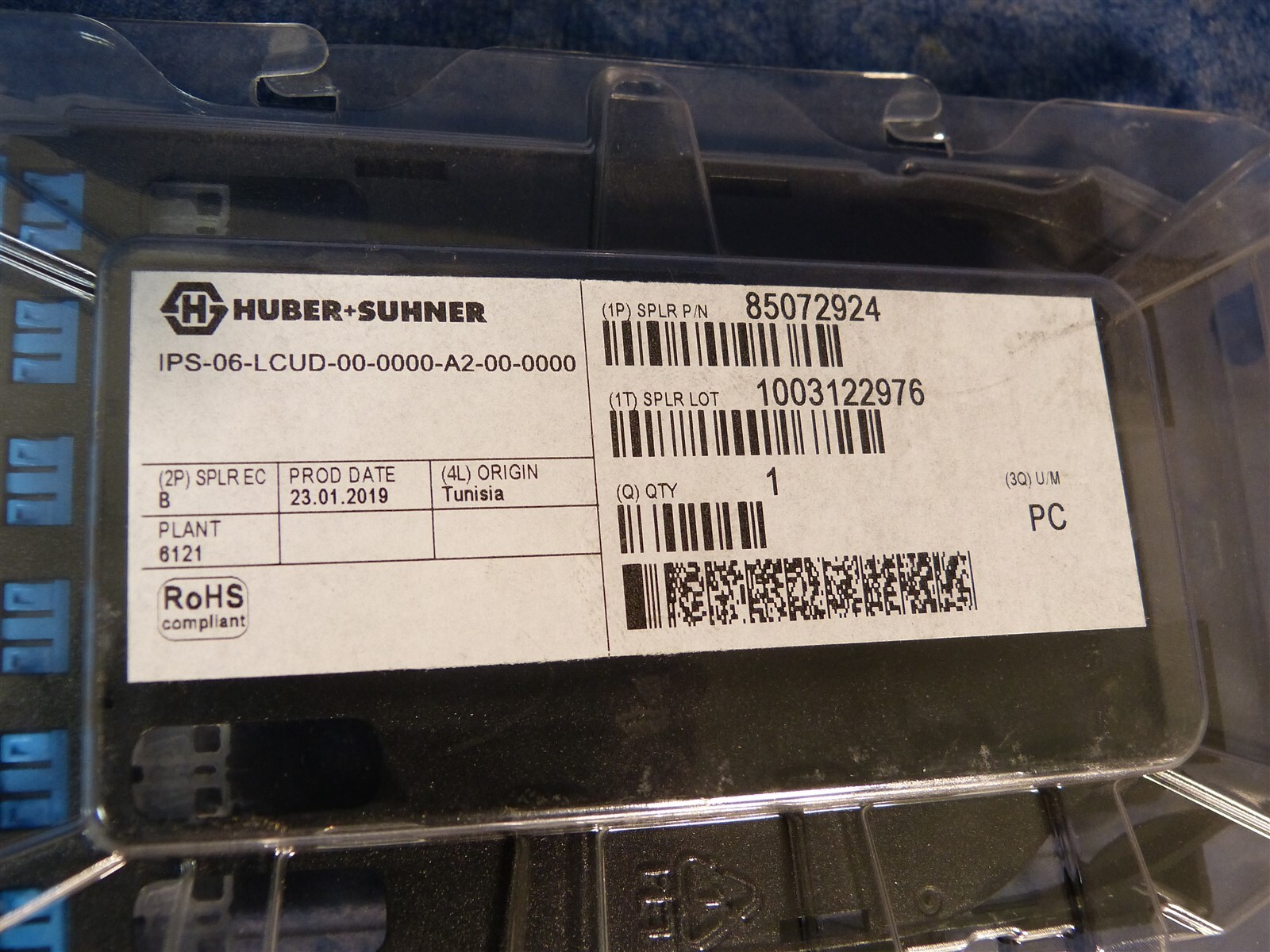 Huber+Suhner 85072924 IANOS Base2 Fiber Cassette LC-LC Patch Module BN107