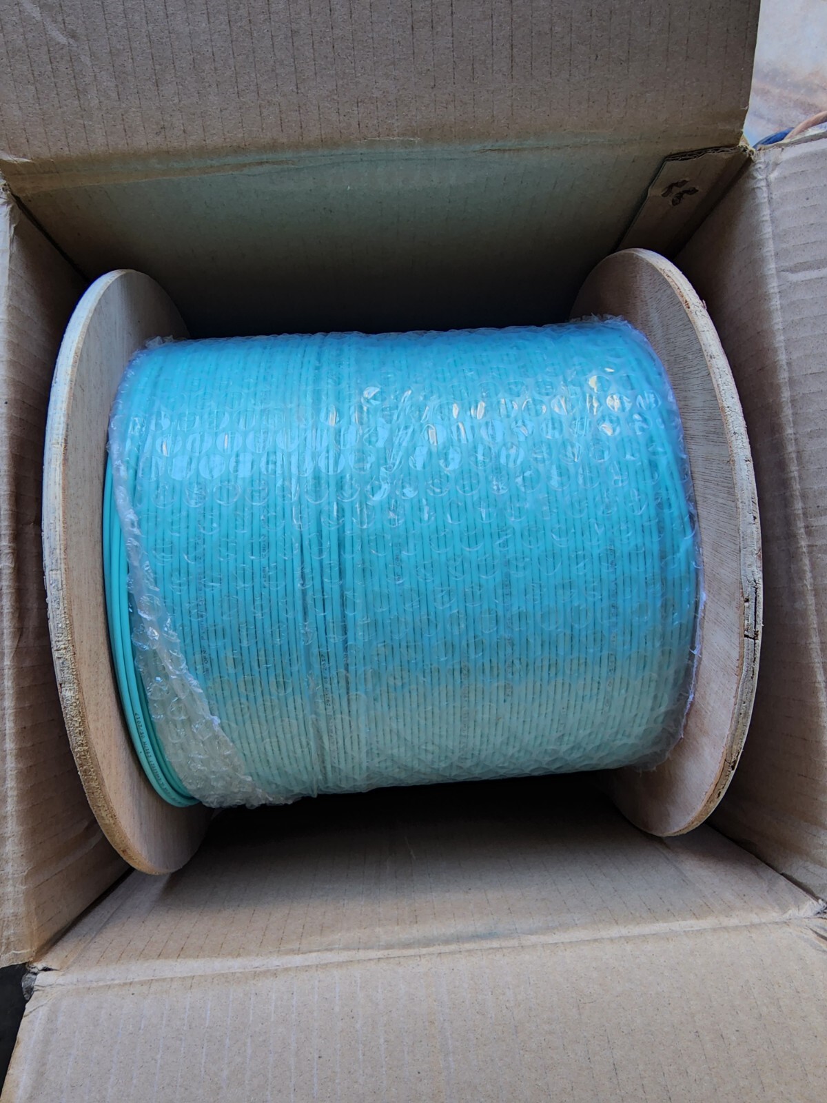 1000ft OM3, Duplex 3.0mm OFNP Flat Indoor Cable – Aqua