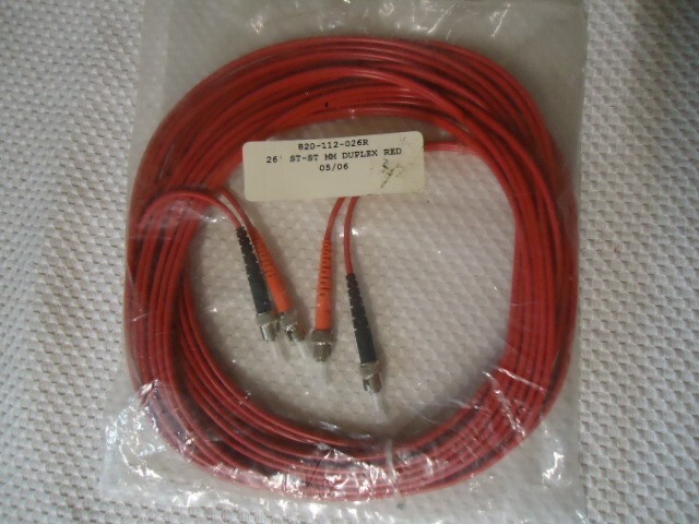 Fiber Optic Patch Cord MM Duplex Red ST-ST 26′