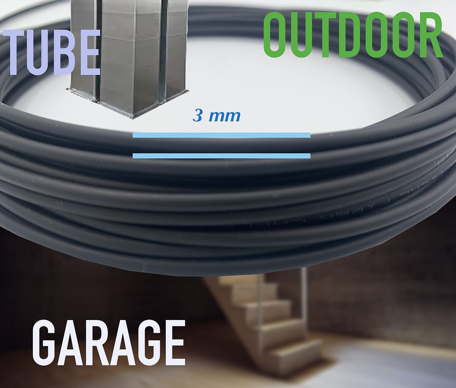 Elfcam 40m Armored Fiber Optic Cable LC/UPC to LC/UPC OS2 Singlemode Duplex
