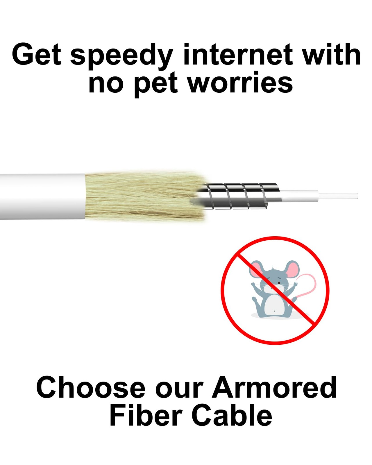 5 Pack Armored White Fiber Optic Internet Cable 2M 6FT SC/APC Single Mode