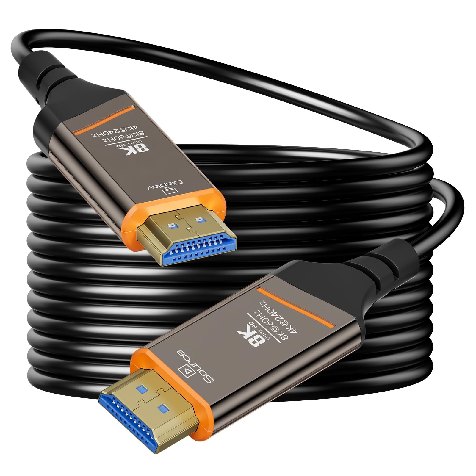 50 Ft 8K Fiber Optic HDMI Cable 2.1 High Speed 48Gbps