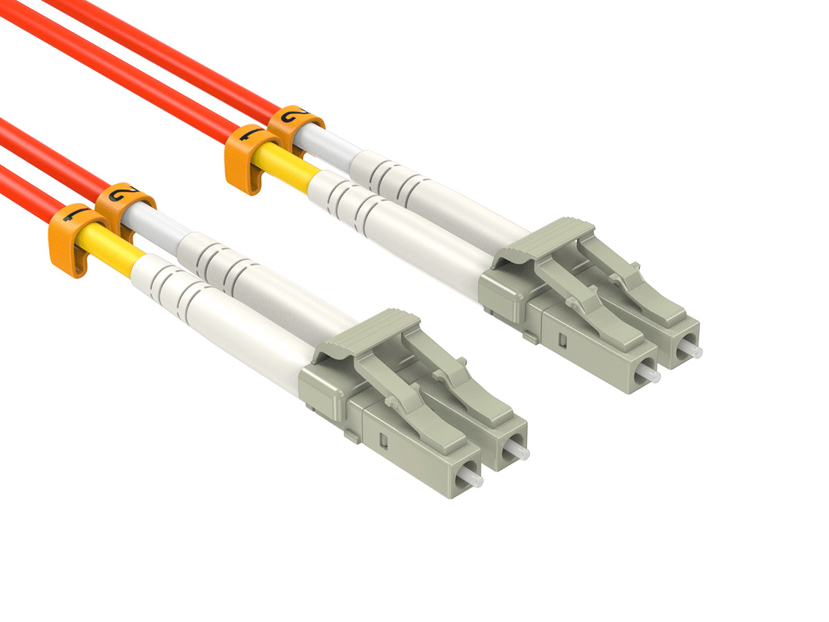 2m OM2 LC to LC UPC Duplex Corning Fiber Optic Cable MultiMode 50/125 OFNR Ra…