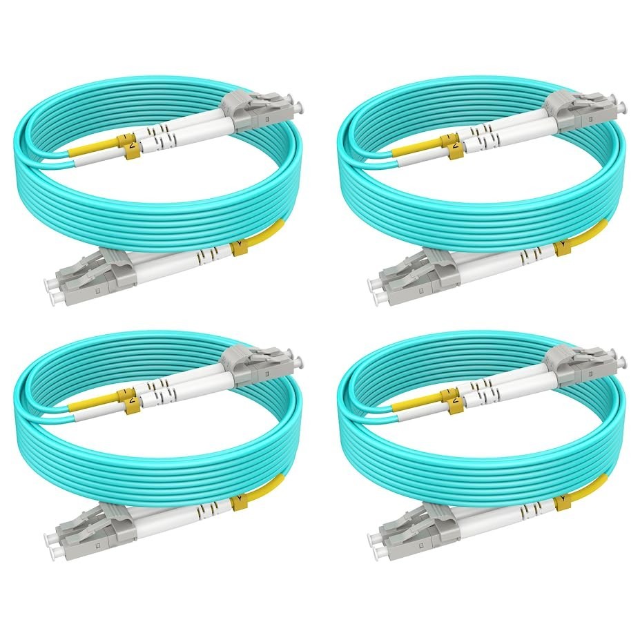 4 PCS LC Multimode Fiber Patch Cables MMF OM4 Optic Duplex 1.6ft/0.5m LSZH, NEW