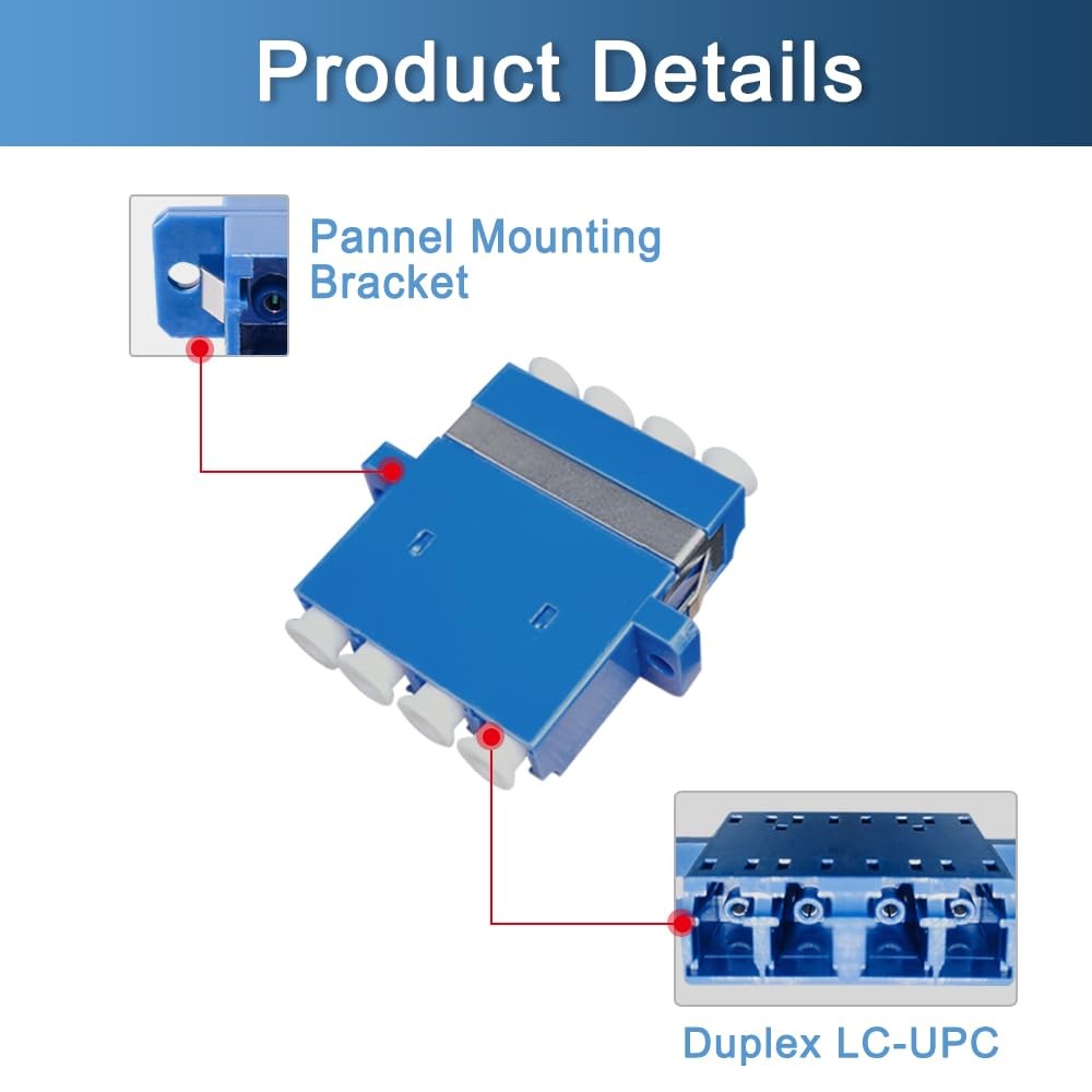 20 PCS LC-UPC to LC-UPC Fiber Optical Coupler 4 Channel Adapter Connector