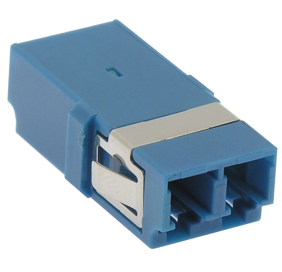 15 Pack of LC/UPC Singlemode Duplex Fiber Optic Coupler without Flange, Blue