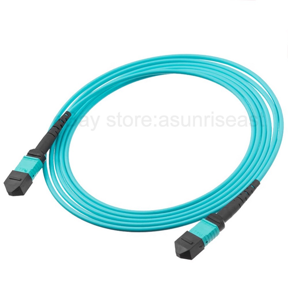 Fiber Optic Patch Cord MPO to MPO Male to Male OM3 Cable 8 or 12 Core Type B lot