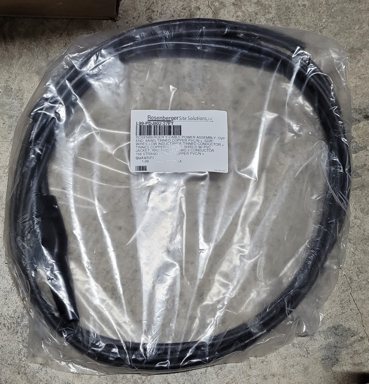 Rosenberger L99-PDJ802-27FT Y-Cable Power Assembly Brand New