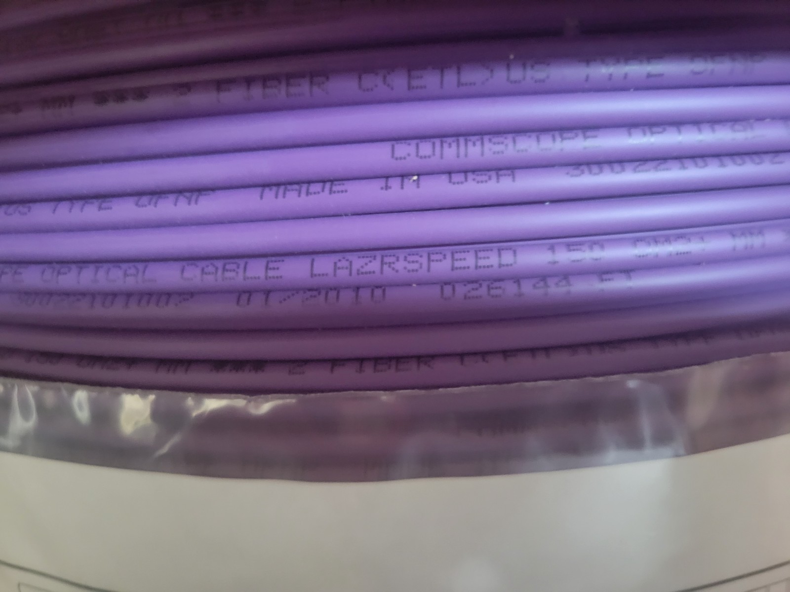 CommScope OM2 Two-Fiber Multimode Fiber-Optic Cable – Purple – 1,000-Foot Spool