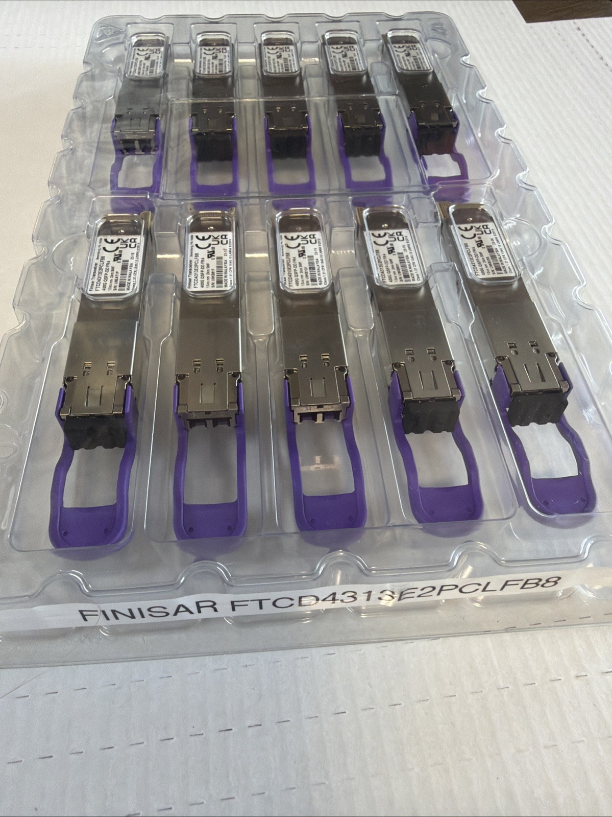 10 X FINISAR FTCD4313E2PCLFB8 Transceiver 400G QSFP-DD FR4 13XX nm 3km SMF 10