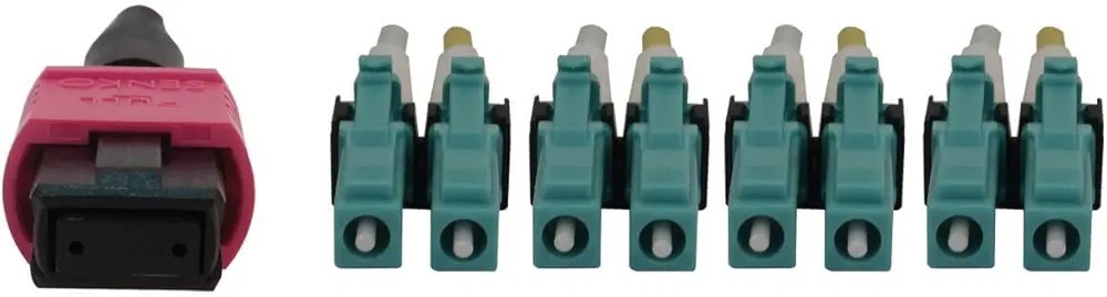 Tripp Lite Multimode Fiber Patch Cable, 50/125 OM4 MPO to 4X Switchable LC…