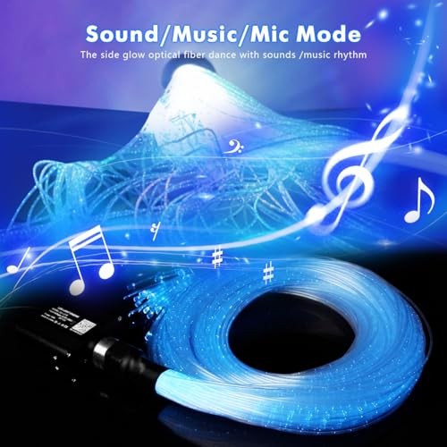 50pcs 6.5ft Side Glow Fiber Optic Sensory Light for Autism 50pcs 0.03in