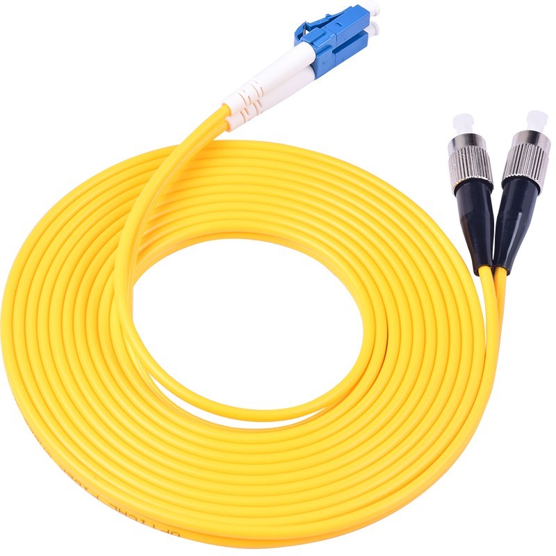 50~100m FC SC ST LC Single-mode Duplex Fiber Patch Cord Yellow 0.3dB Loss FTTX