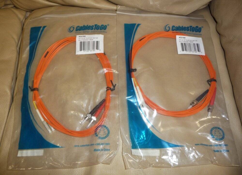 (2) Cables To Go 33165 3M LC-SC Duplex 62/125 Multimode Fiber Optic Patch Cord