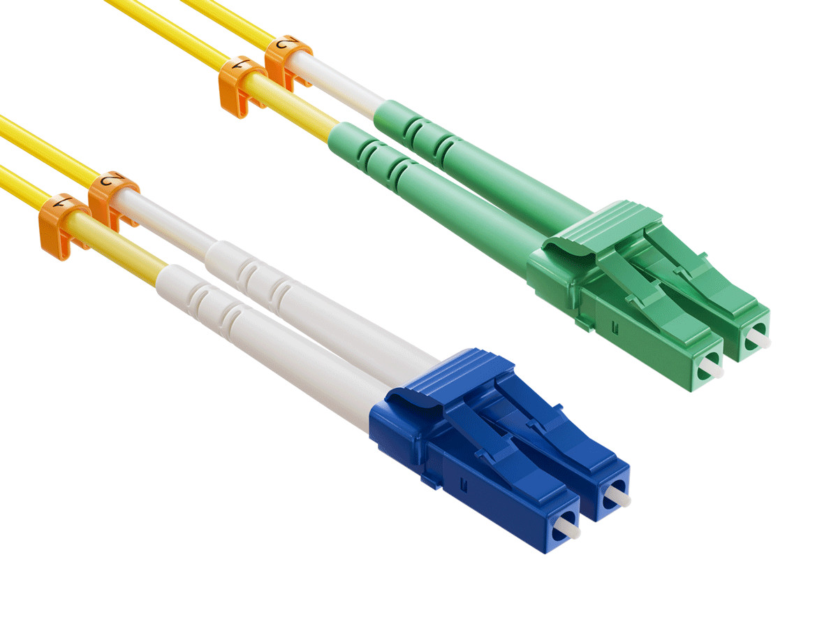 OS2 LC/UPC to LC/APC Duplex 9/125 Singlemode Fiber Optic Cable – 1/2/3/5/10m