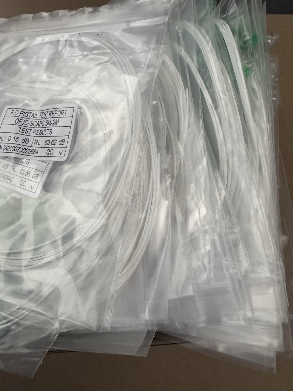 50 2M SC APC Simplex Single Mode Fiber Optic Patch Cable Pigtail Cord
