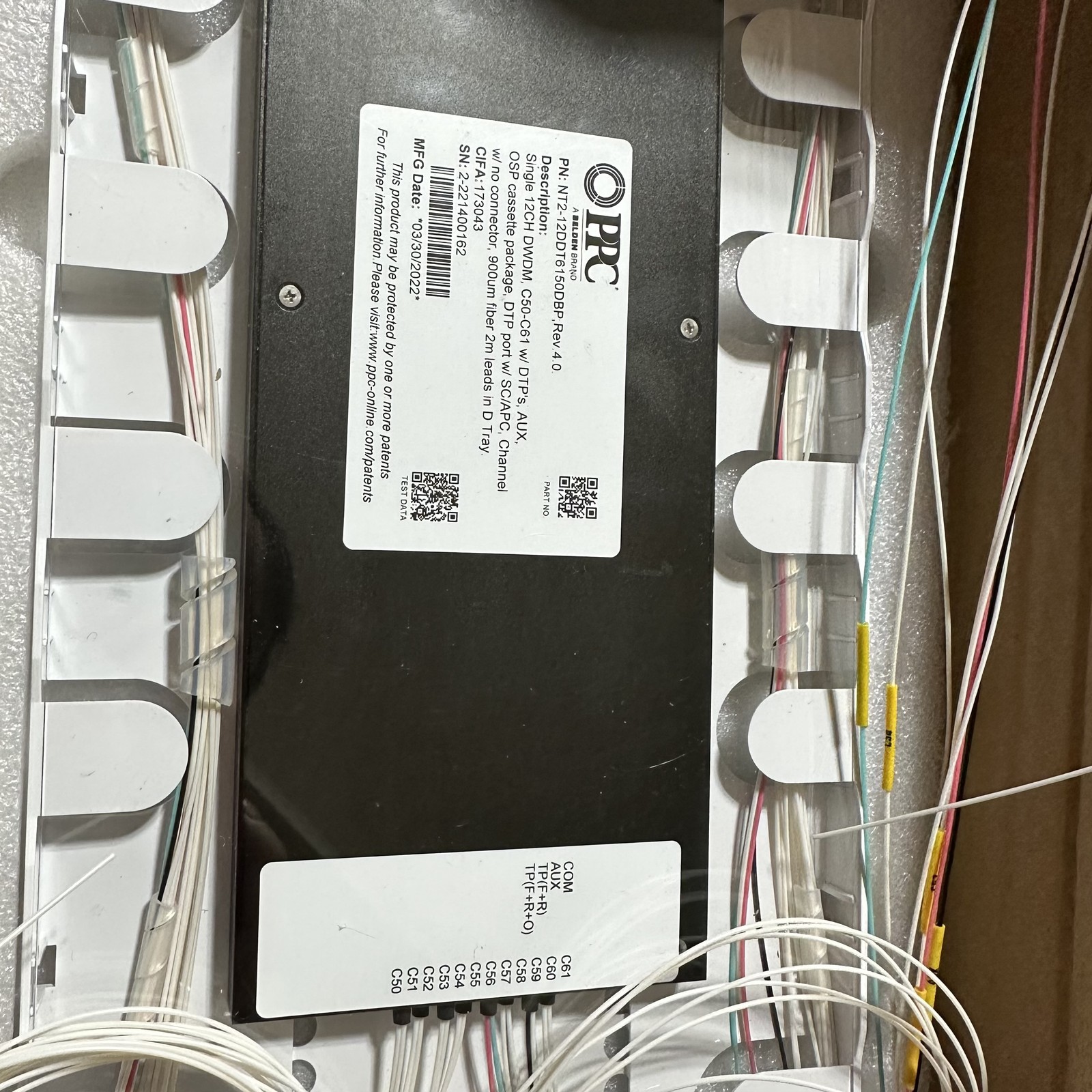 PPC Belden NT2-12DDT6150DBP 12CH DWDM Cassette FOR Fiber Optic Network