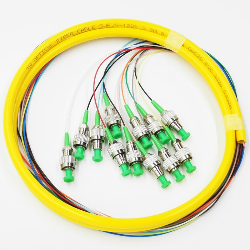 12 Strand 9/125 Fiber Optic Pigtail 1.5m FC/LC/SC/STUPC APC SM MM fiber pigtails