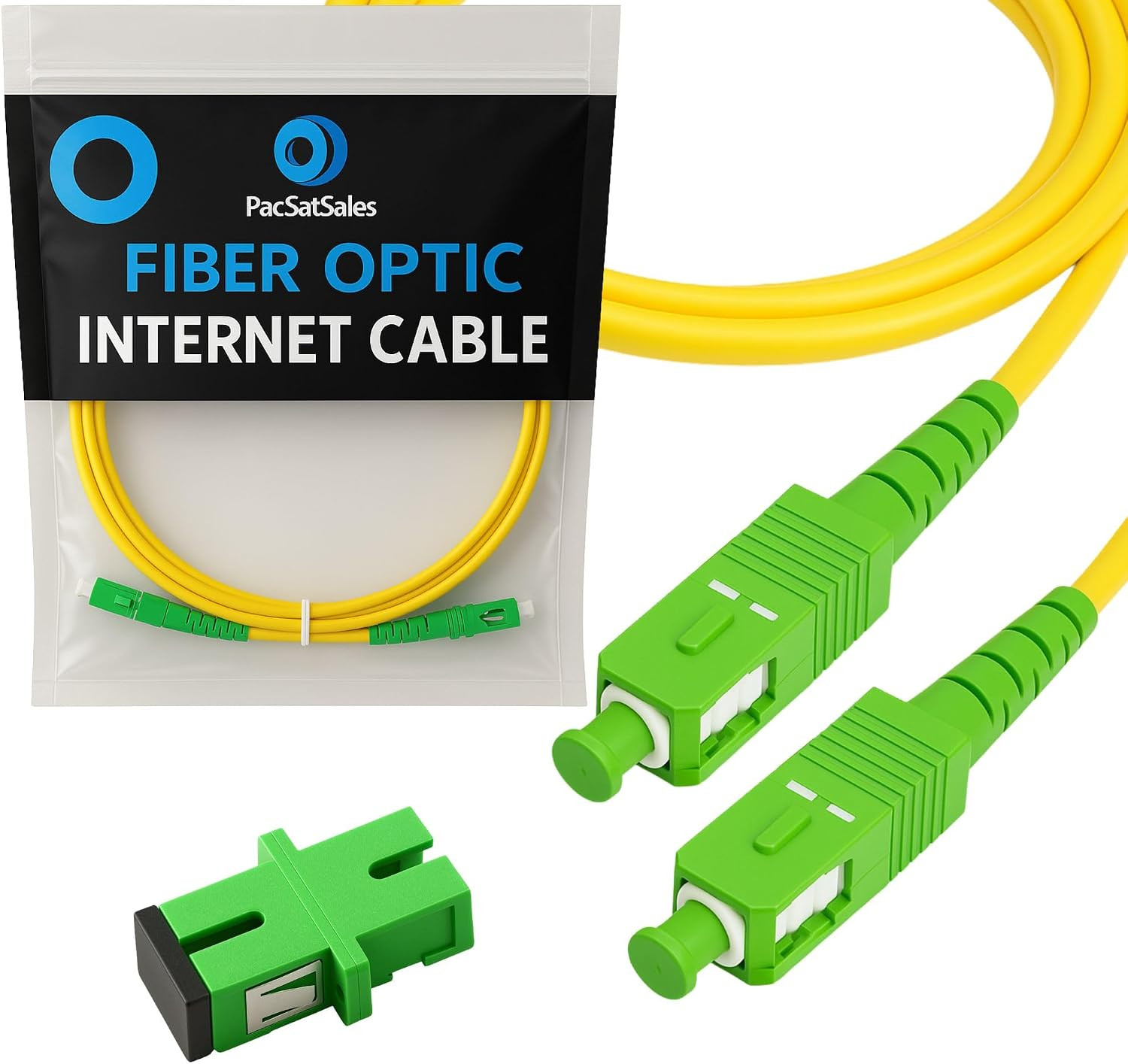 SC/APC Fiber Optic Internet Cable 50Ft – 15M SCAPC Simplex Single Mode Cable & C