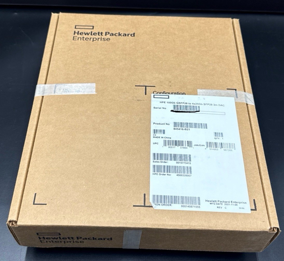 HPE 100Gb QSFP28 To 4x25Gb SFP28 Direct Attach Copper Cable 3m – 845416-B21