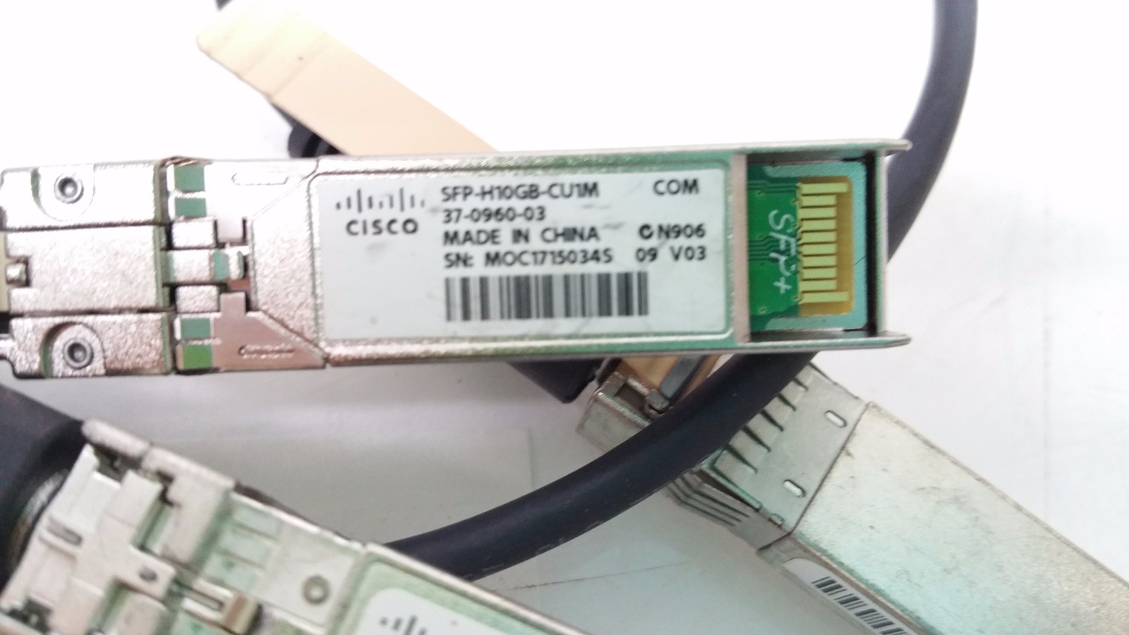 Cisco SFP-H10GB-CU1M 10GBASE-CU SFP+ Cable 1 Meter (Lot of 2)