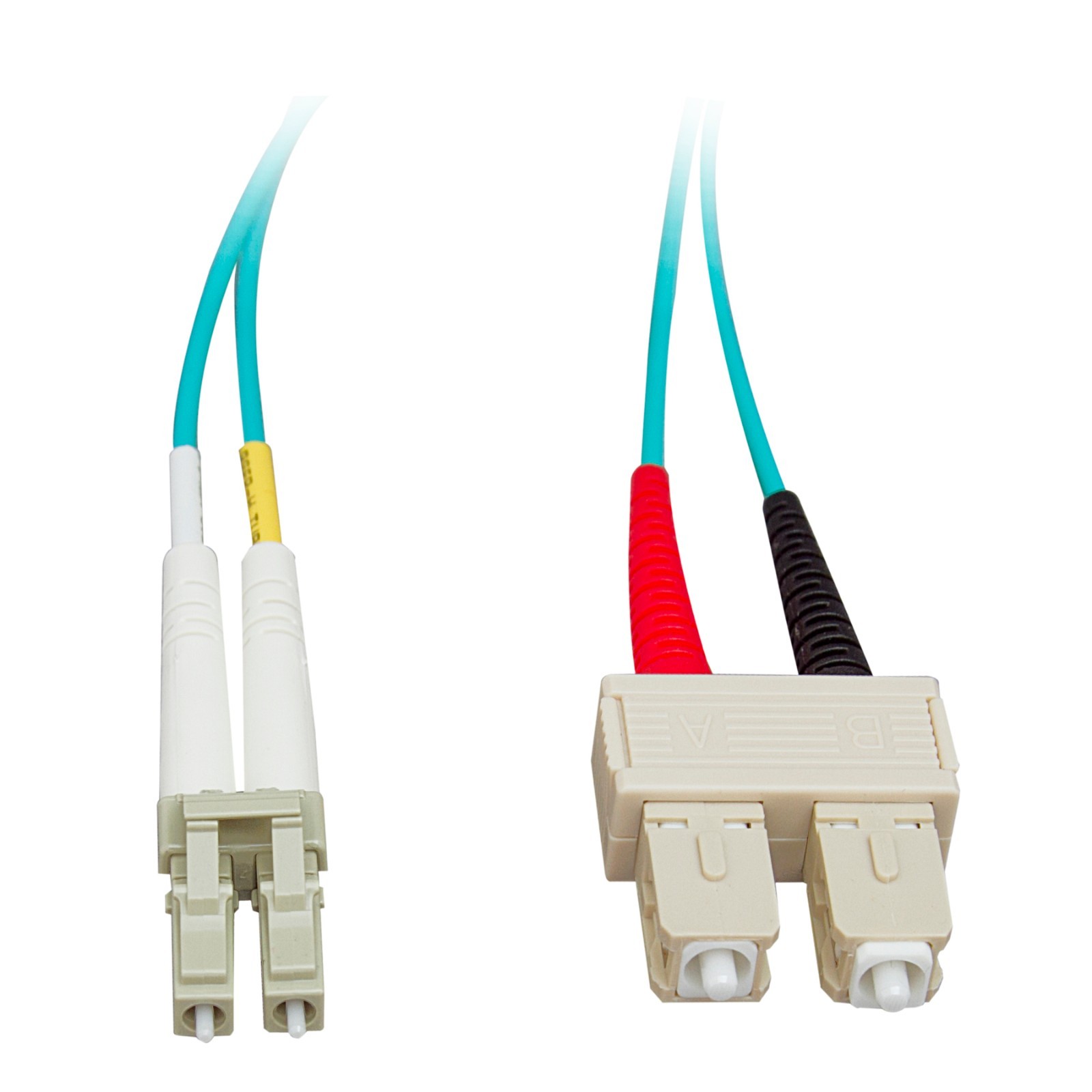 1 meter 10 Gigabit Aqua Fiber Optic Cable LC / SC Multimode Duplex LCSC-31001
