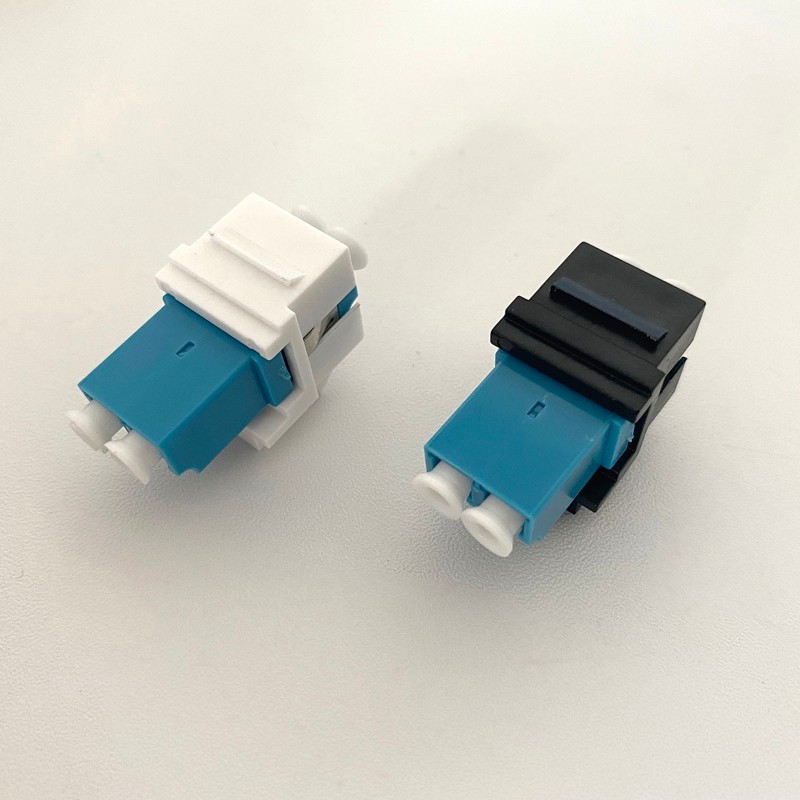 10Pack Fiber Keystone Jacks Snap Fitting Duplex LC Connector Jacks Adapter