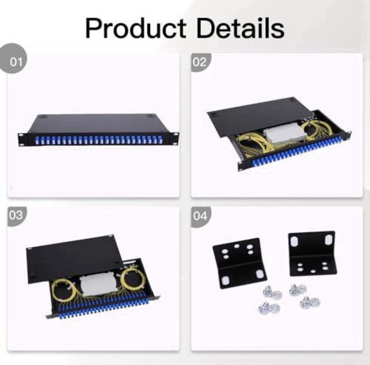 High-Performance 24 Duplex 48 Port LC-OS1 Rack Mount Fiber Enclosure Box Kit …