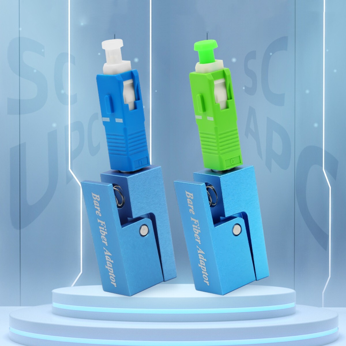 7pcs Bare Fiber Optic Adapter Connector FC SC ST LC Square OTDR Test Coupler