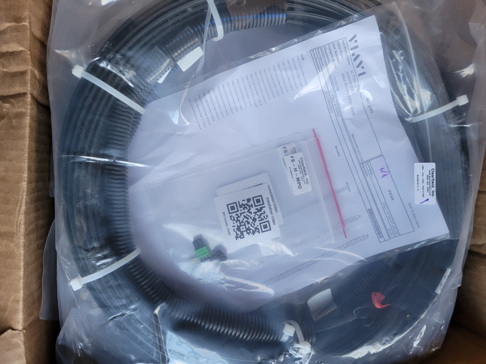 CLEAR HM1-012-PQD-PQD-0100F FLAT DROP TONEABLE CABLE PATCHCORD SINGLEMODE 12F