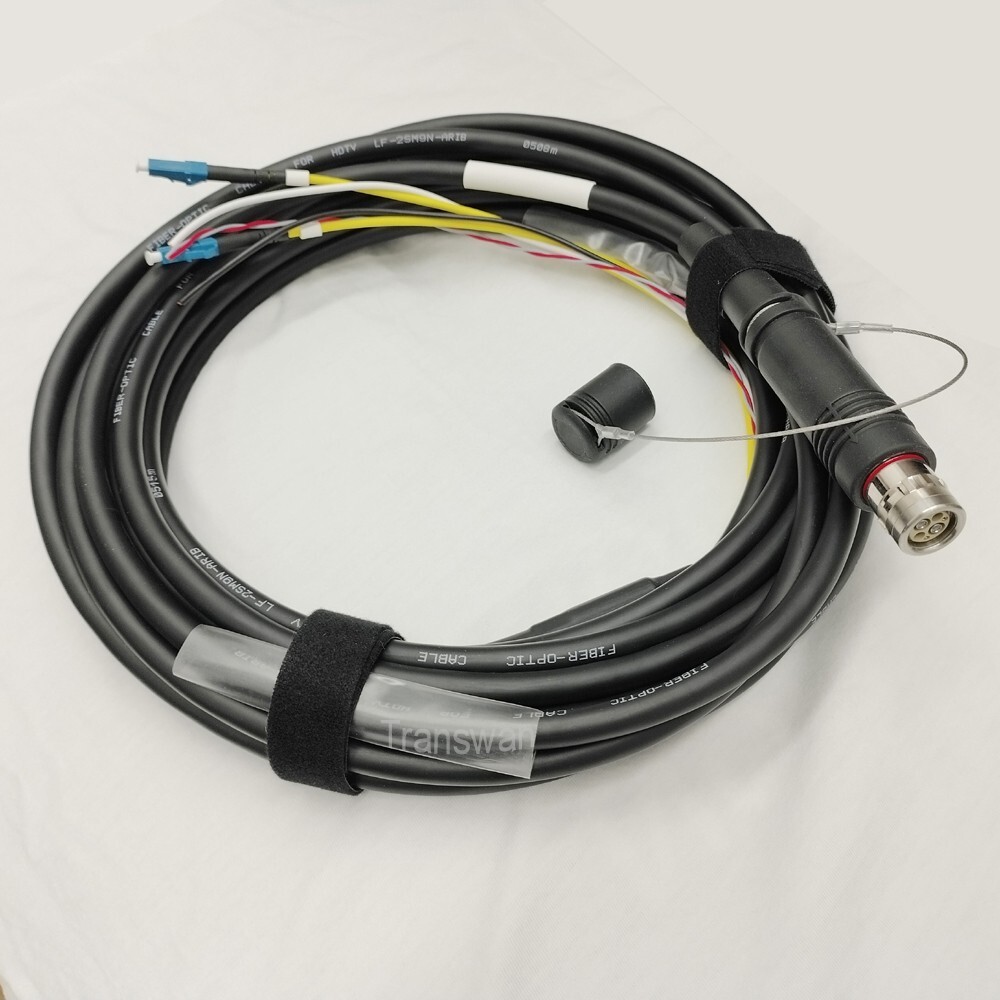 SMPTE Hybrid Cable FUW Breakout to 2 x SM Fibers + 4 x Lines 2.5 Meters (8.2 FT)