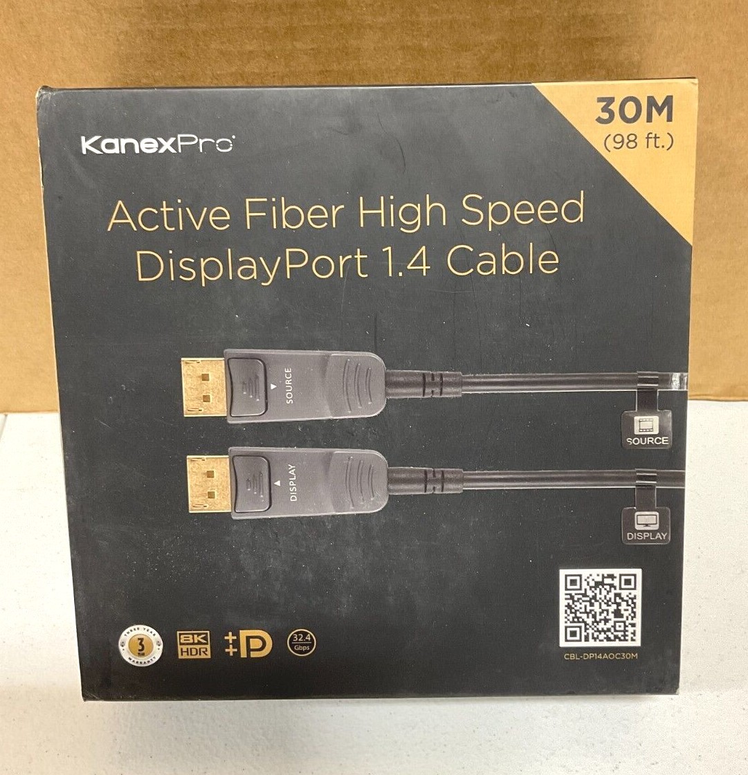 KanexPro Active Fiber DisplayPort 1.4 Cable 100 ft CBL-DP14AOC30M ✅❤️️✅