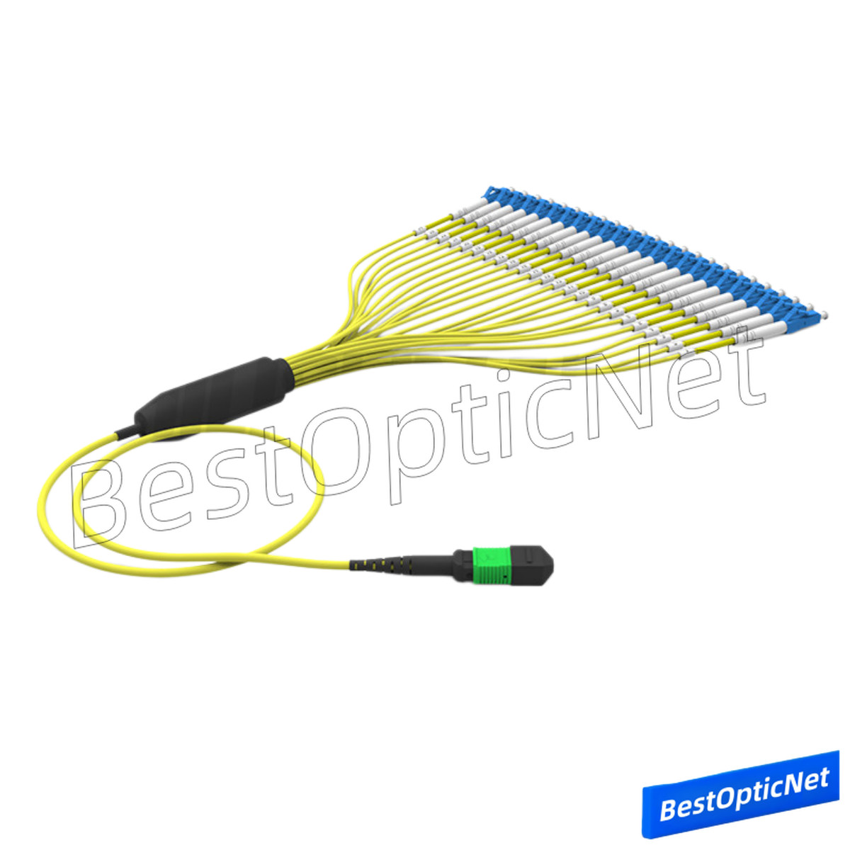 1-5m MPO APC to 24 LC OS2 SM 24 Core Breakout Fan Fiber Optical Patch Cord Cable