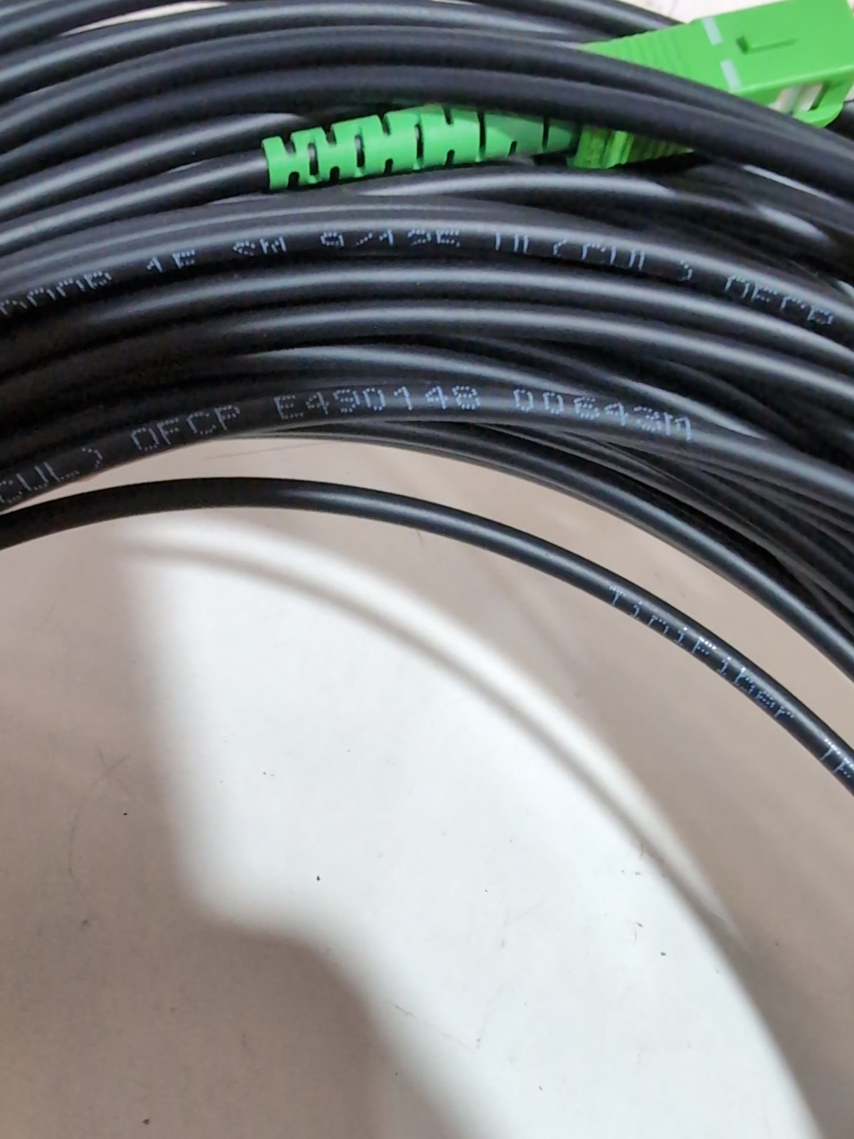 TiniFiber 30m 100ft Armored Fiber Optic Cable OS2 Single Mode SC/APC SC/APC