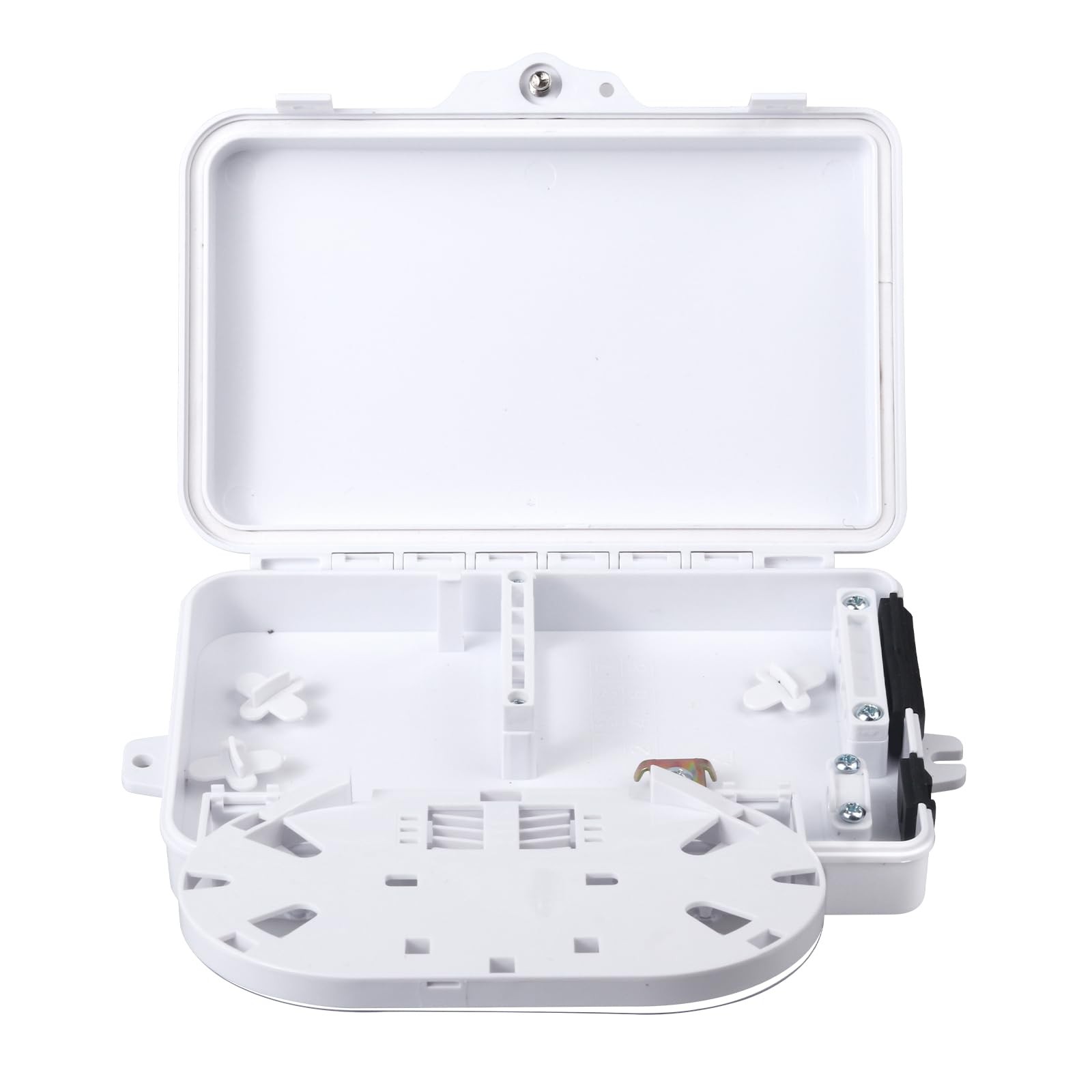 4 Core Fiber Optical Terminal Box, 1pc 1 to 4 SC/APC PLC Splitter, Adapters