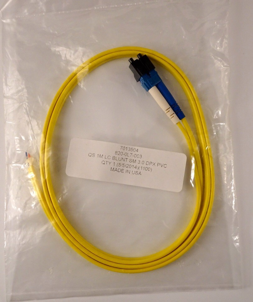 1 Meter LC to Blunt Duplex Single Mode Fiber Optic Patch Cable, New