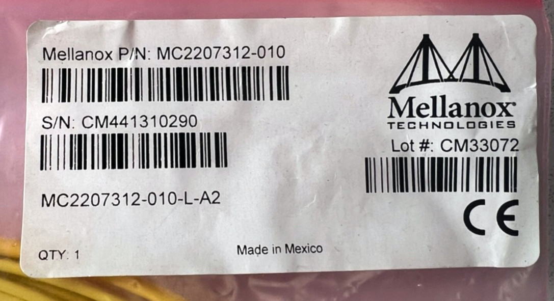 Mellanox MC2207312-010 10m Active Fiber Cable 56Gb/s QSFP