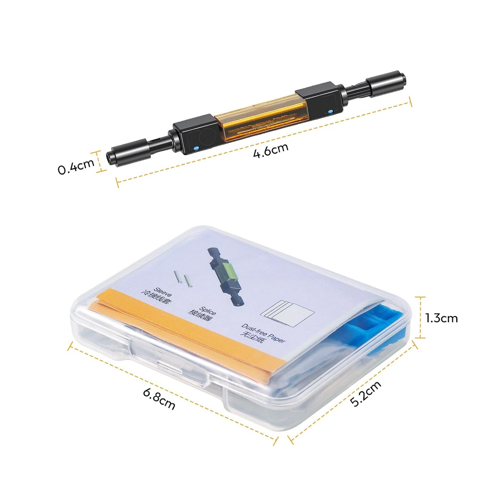 Fiber Optic Quick Connector 0.25mm 0.9mm Bare Fiber Mechanical Splice 5 Pack