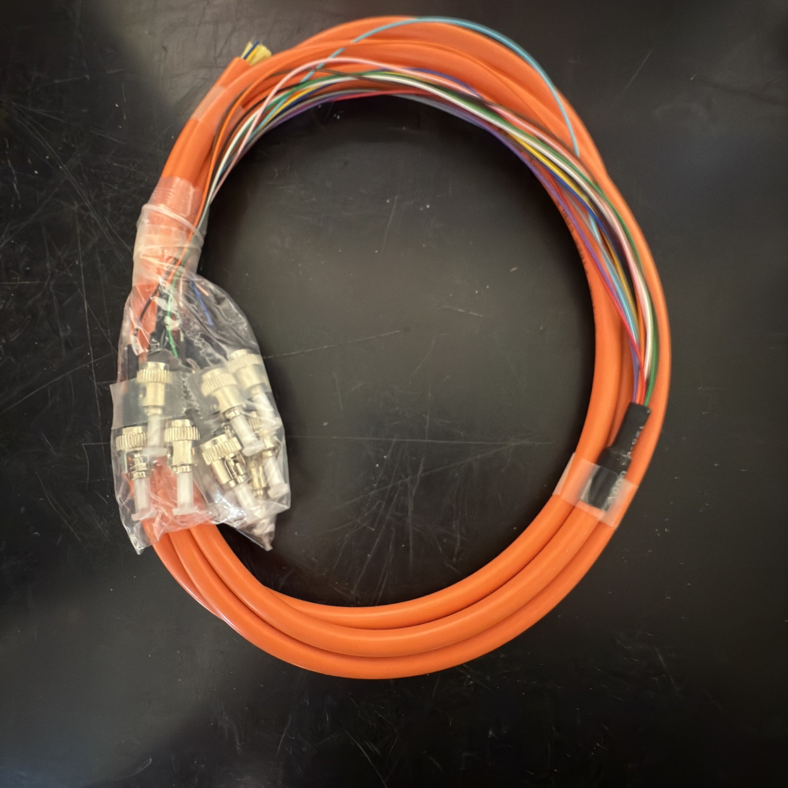ST FIBER PIGTAIL PVC- 12Ct. MultiMode, 2Meter, JACKETED, ORANGE, 900um